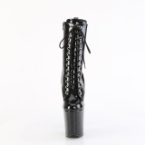 Negro glitter 20 cm plataforma botines tacn alto mujer