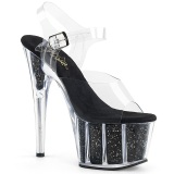 Negro purpurina 18 cm Pleaser ADORE-708G Zapatos con tacones pole dance