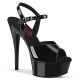 Negro sandalias pleaser con plataforma 15 cm EXCITE-609