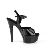 Negro sandalias pleaser con plataforma 15 cm EXCITE-609