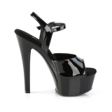 Negro sandalias pleaser con plataforma 15 cm GLEAM-609