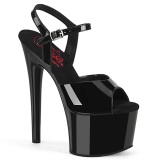 Negro sandalias pleaser con plataforma 18 cm PASSION-709