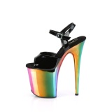 Negro sandalias pleaser con plataforma 20 cm FLAMINGO-809RC