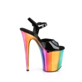 Negro sandalias pleaser con plataforma 20 cm FLAMINGO-809RC