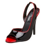 Negro zapato de saln slingback peep toe 13 cm