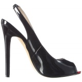 Negro zapato de saln slingback peep toe 13 cm SEXY-08