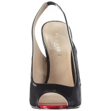 Negro zapato de saln slingback peep toe 13 cm SEXY-08