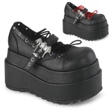 Negros 11,5 cm BEAR-23 emo maryjane plataforma zapatos con hebilla ancha