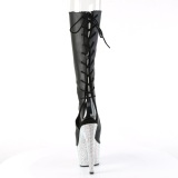 Negros 18 cm BEJ-2018-7 botas de cordones tacn mujer