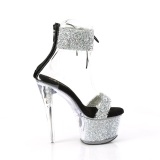 Negros 18 cm SKY-327RSI tacn alto con correa al tobillo strass