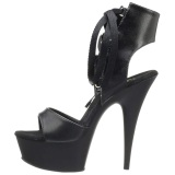 Negros Polipiel 15 cm DELIGHT-600-14 sandalias pleaser con plataforma