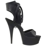 Negros Polipiel 15 cm DELIGHT-600-14 sandalias pleaser con plataforma