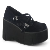 Negros Terciopelo 11,5 cm KERA-10 zapatos lolita plataforma