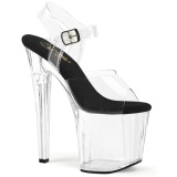 Negros transparente 19 cm ENCHANT-708 Zapatos plataforma con tacones