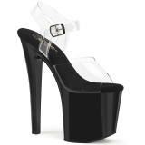 Negros transparente 19 cm ENCHANT-7082 Zapatos plataforma con tacones