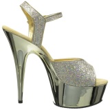 Oro 15 cm Pleaser DELIGHT-609G Cromo Plataforma Tacn Alto