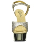 Oro 15 cm Pleaser DELIGHT-609G Cromo Plataforma Tacn Alto