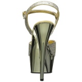 Oro 15 cm Pleaser DELIGHT-609G Cromo Plataforma Tacn Alto