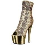 Oro 18 cm ADORE-1008SQ botines con lentejuelas de mujer