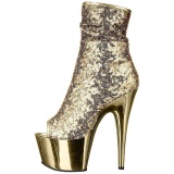 Oro 18 cm ADORE-1008SQ botines con lentejuelas de mujer