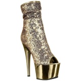 Oro 18 cm ADORE-1008SQ botines con lentejuelas de mujer