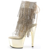 Oro 18 cm ADORE-1017RSF botines con flecos de mujer tacn altos