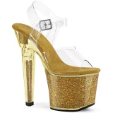 Oro 20 cm LOVESICK-708SG brillo plataforma sandalias de tacn alto