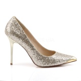 Oro Brillo 10 cm CLASSIQUE-20 zapatos puntiagudos tacn de aguja