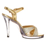 Oro Brillo 12 cm FLAIR-419G Sandalias Femininas Planos