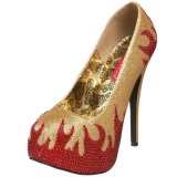 Oro Piedras Brillantes 14,5 cm Burlesque TEEZE-27 Zapatos de tacn altos mujer