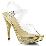 Oro Strass 12 cm ELEGANT-408 Plataforma Zapatos Tacn Alto