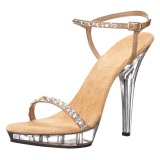 Oro Strass 13 cm LIP-131 Acrilico Plataforma Zapatos Tacn Alto