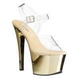 Oro Transparente 18 cm SKY-308 Plataforma Tacones de Aguja