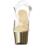 Oro Transparente 18 cm SKY-308 Plataforma Tacones de Aguja