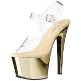 Oro Transparente 18 cm SKY-308 Plataforma Tacones de Aguja