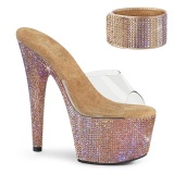 Oro strass 18 cm BEJEWELED-712RS tacn alto con correa al tobillo