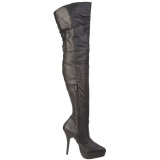 Piel 13,5 cm INDULGE-3011 Botas Altas Plataforma