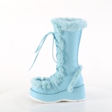 Piel sinttica 7 cm CUBBY-311 lolita botas mujer con plataforma en azul