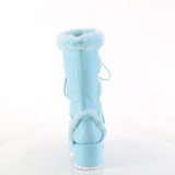 Piel sinttica 7 cm CUBBY-311 lolita botas mujer con plataforma en azul