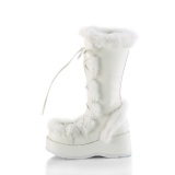 Piel sinttica 7 cm CUBBY-311 lolita botas mujer con plataforma en blanco