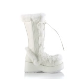 Piel sinttica 7 cm CUBBY-311 lolita botas mujer con plataforma en blanco