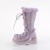 Piel sinttica 7 cm CUBBY-311 lolita botas mujer con plataforma en lavanda