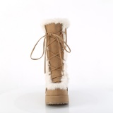 Piel sinttica 7 cm CUBBY-311 lolita botas mujer con plataforma en marron