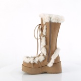 Piel sinttica 7 cm CUBBY-311 lolita botas mujer con plataforma en marron