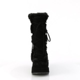 Piel sinttica 7 cm CUBBY-311 lolita botas mujer con plataforma en negro