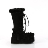 Piel sinttica 7 cm CUBBY-311 lolita botas mujer con plataforma en negro