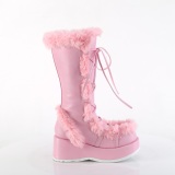 Piel sinttica 7 cm CUBBY-311 lolita botas mujer con plataforma en rosa