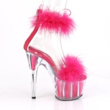 Pink 18 cm ADORE-724F sandalias de tacn con plumas pole dance