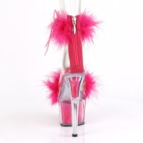 Pink 18 cm ADORE-724F sandalias de tacn con plumas pole dance