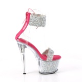 Pink 18 cm SKY-327RSI tacn alto con correa al tobillo strass